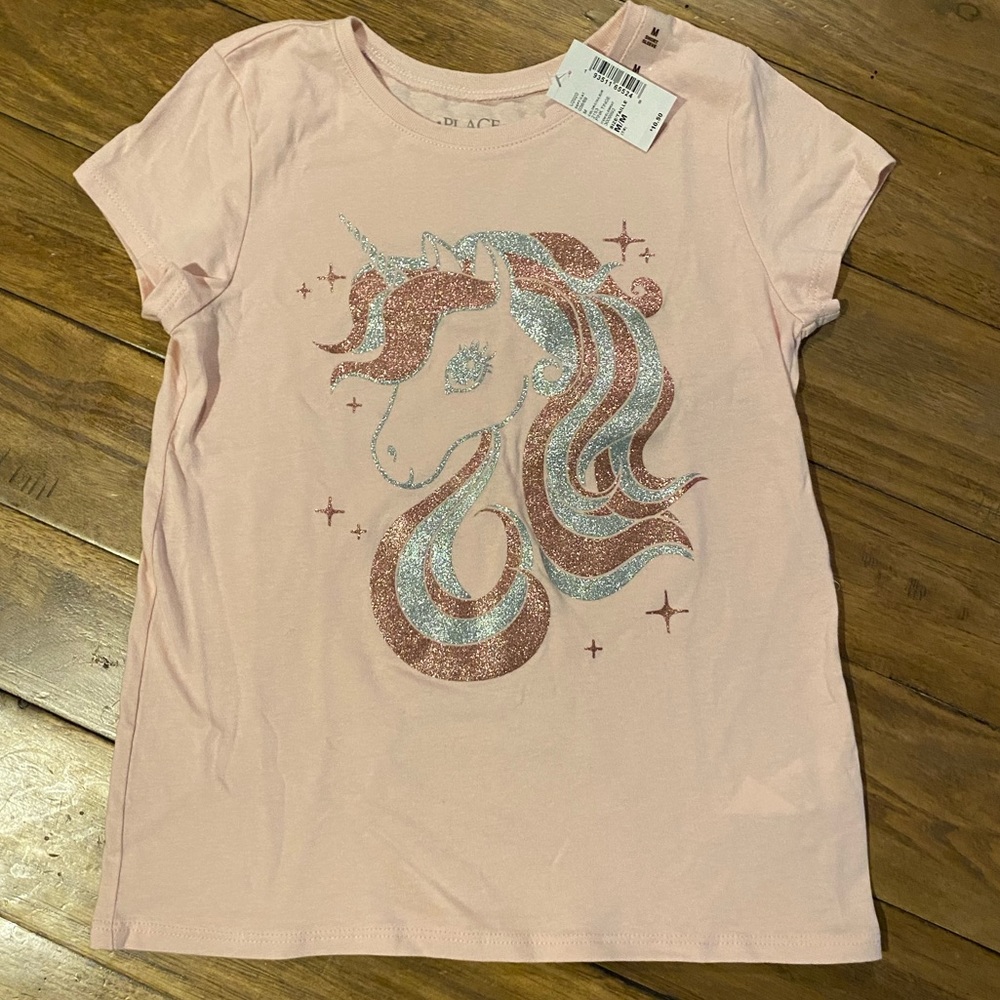 NWT girls glitter unicorn tee size 7/8